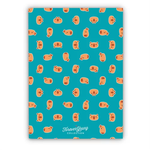 Füzet Forever Young A/4 kockás tűzött Capybara