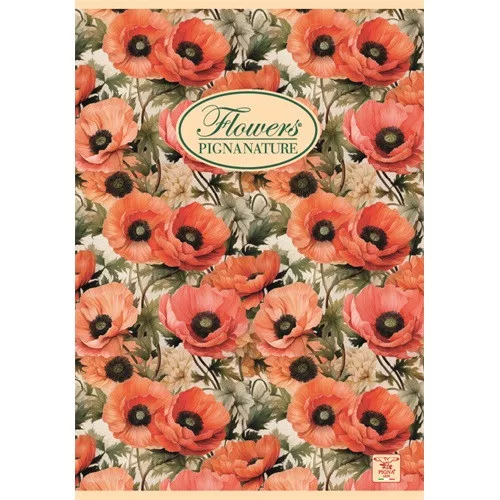 Füzet Pigna Nature Flowers A/4 tűzött 42 lapos kockás