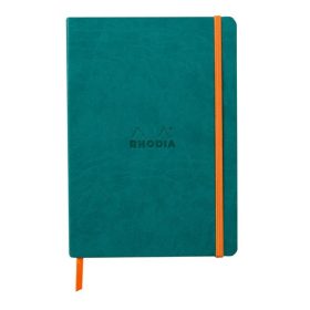   Napló Clairefontaine Rhodiarama A/5 80 lapos ponthálós puha fedeles, gumis, pávakék