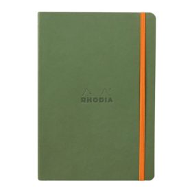   Napló Clairefontaine Rhodiarama A/5 80 lapos ponthálós puha fedeles, gumis, zsálya