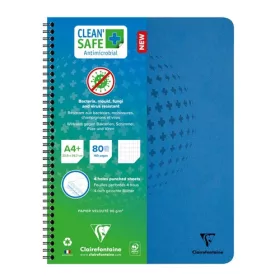   Spirálfüzet Clairefontaine Clean'Safe A/4+ 80 lapos kockás antimikrobiális