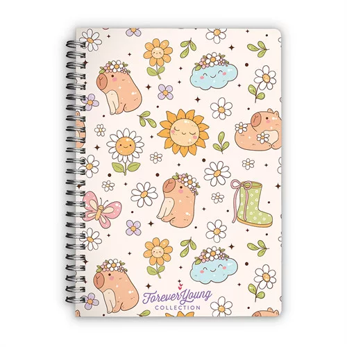 Spirálfüzet Forever Young A/5 vonalas Capybara