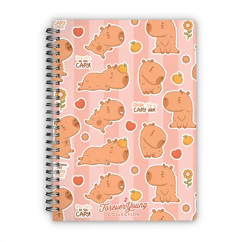 Spirálfüzet Forever Young A/5 kockás Capybara