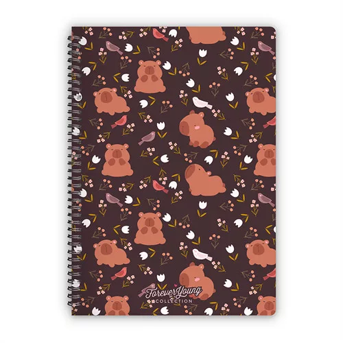 Spirálfüzet Forever Young A/4 kockás Capybara
