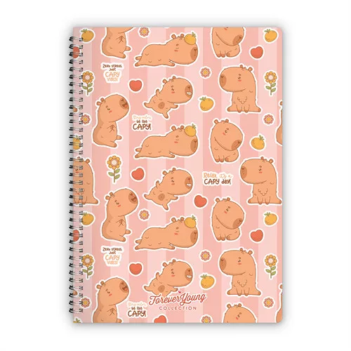 Spirálfüzet Forever Young A/4 kockás Capybara