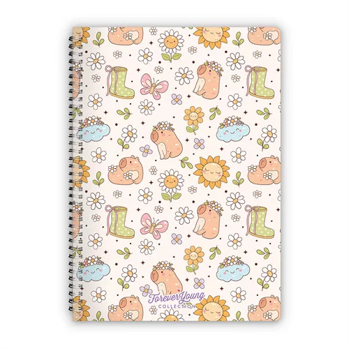 Spirálfüzet Forever Young A/4 vonalas Capybara
