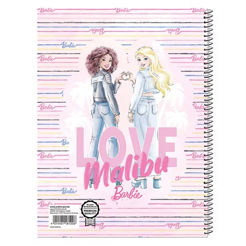Spirálfüzet Online Barbie Malibu, Pink A/4 80 lapos kockás vegyes