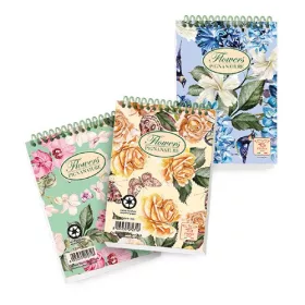   Jegyzettömb spirálos Pigna Nature Flowers A/5 50 lapos kockás