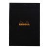 Jegyzettömb Clairefontaine Rhodia Black A/4 80 lapos vonalas margós