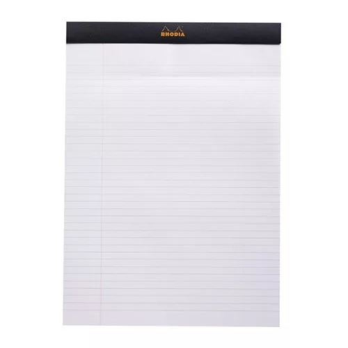 Jegyzettömb Clairefontaine Rhodia Black A/4 80 lapos vonalas margós