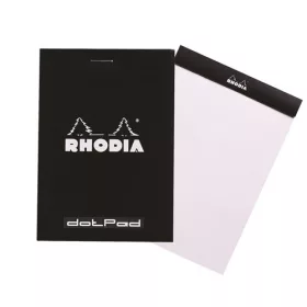   Jegyzettömb Clairefontaine Rhodia 8.5x12 cm 80 lapos ponthálós fekete