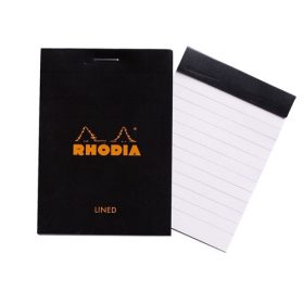   Jegyzettömb Clairefontaine Rhodia Black A/6 80 lapos vonalas