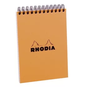   Jegyzettömb spirálos Clairefontaine Rhodia Orange A/6 80 lapos kockás