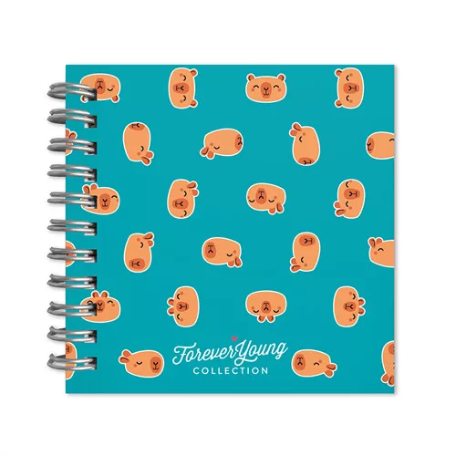 Spirál notesz Forever Young A/6 négyzet keménytáblás Capybara