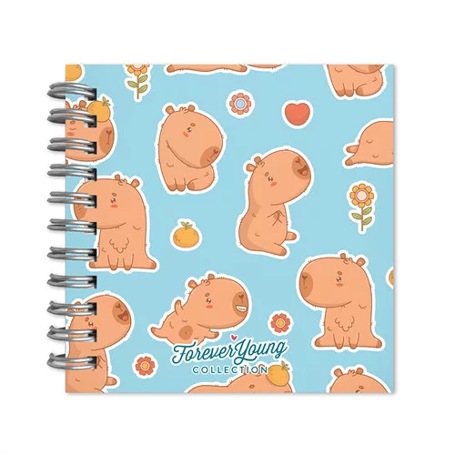 Spirál notesz Forever Young A/6 négyzet keménytáblás Capybara
