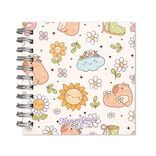 Spirál notesz Forever Young A/6 négyzet keménytáblás Capybara