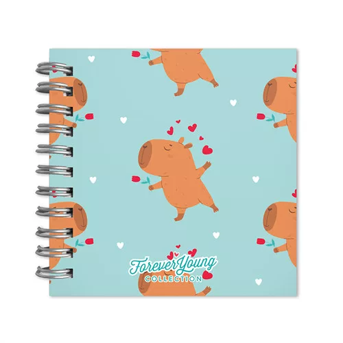 Spirál notesz Forever Young A/6 négyzet keménytáblás Capybara