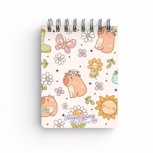 Spirál notesz Forever Young A/7 sima Capybara