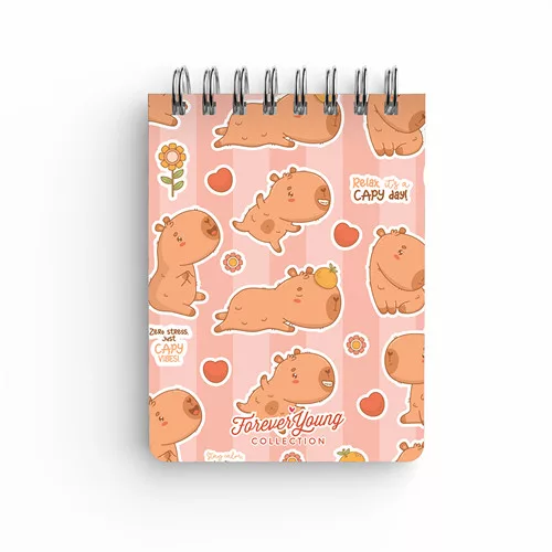 Spirál notesz Forever Young A/7 sima Capybara