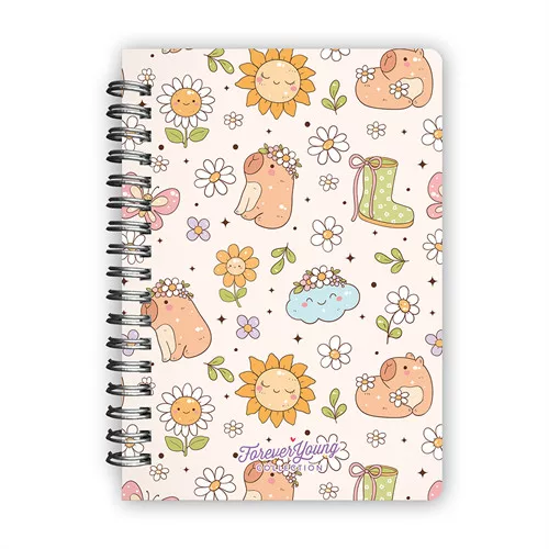 Spirál notesz Forever Young B/6 sima Capybara
