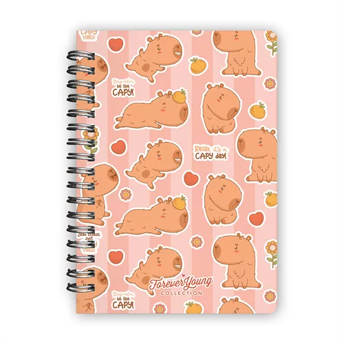 Spirál notesz Forever Young B/6 sima Capybara