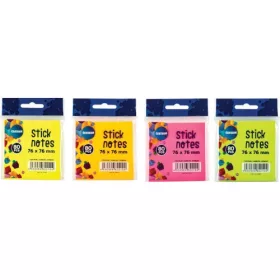   Öntapadós jegyzettömb Centrum Stick Notes 76x76 mm, 80 lapos, 4 féle neon szín