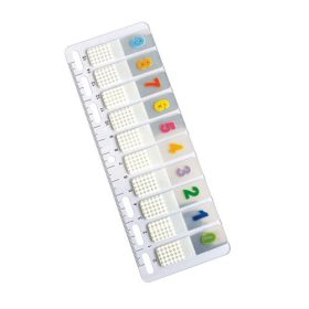   Oldaljelölő műanyag Info Notes 12x50 mm 10 lapos áttetsző 0-9 számos gyűrűs betéten