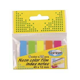   Oldaljelölő műanyag Centrum 45x12 mm 5x25 lapos neon színek