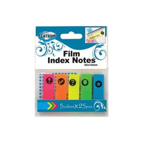   Oldaljelölő műanyag Centrum 45x12 mm 5x25 lapos neon színek piktogrammal