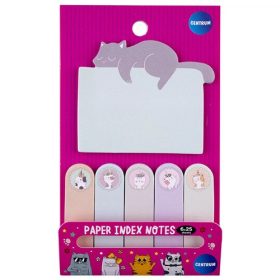   Oldaljelölő papírjegyzet Centrum 6féle 25lapos 70x60mm &15x56mm