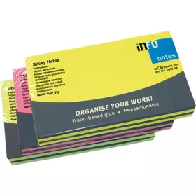   Öntapadós jegyzettömb Info Notes 125x75 mm 80 lapos élénk színek