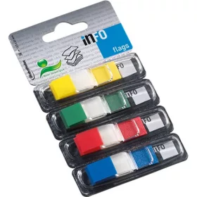   Oldaljelölő műanyag Info Notes Info Flag 12.5x43 mm 4x36 lapos áttetsző vegyes színek