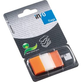   Oldaljelölő műanyag Info Notes Info Flag 25x43 mm 50 lapos áttetsző narancssárga