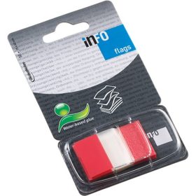   Oldaljelölő műanyag Info Notes Info Flag 25x43 mm 50 lapos áttetsző piros
