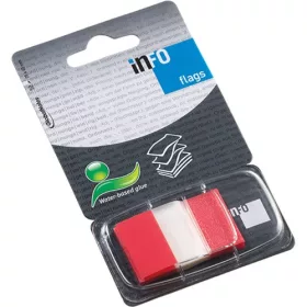   Oldaljelölő műanyag Info Notes Info Flag 25x43 mm 50 lapos áttetsző piros