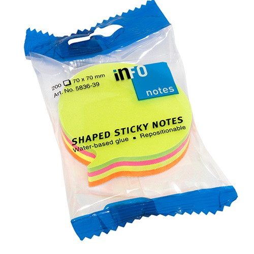Öntapadós jegyzettömb Info Notes Cubes 70x70 mm 200 lapos neon vegyes színek mondatfelhő