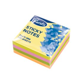   Öntapadós jegyzettömb Forofis 76x76 mm 320 lapos vegyes színekben