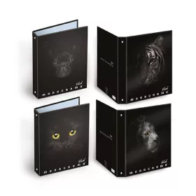   Gyűrűs könyv Pigna Monocromo Black A/4 4 gyűrűs 40 mm gerinccel