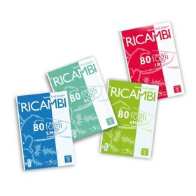   Gyűrűs könyv betét Pigna Ricambi A/4 80 lapos fehér vonalas