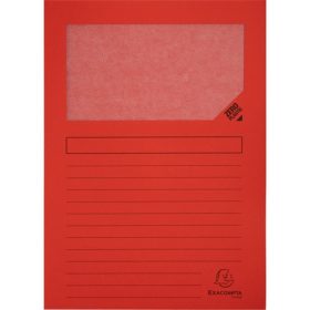Pólyás iratgyűjtő Exacompta A/4 120g piros ablakos