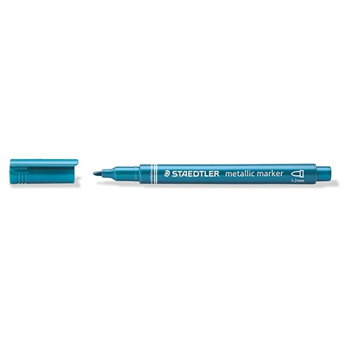 Marker Staedtler dekor 1-2 mm kerek hegyű metálkék