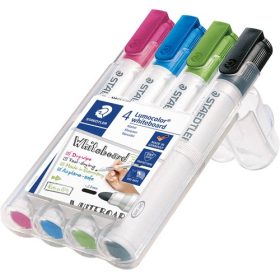   Táblamarker Staedtler Lumocolor kerek 4 db-os klt. (pink, világoskék, világoszöld, fekete)
