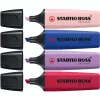 Szövegkiemelő Stabilo Boss Original NatureCOLORS Wildflowers 4 db-os klt.(hajnalpír, utlramarinkék, lila, burgundi)
