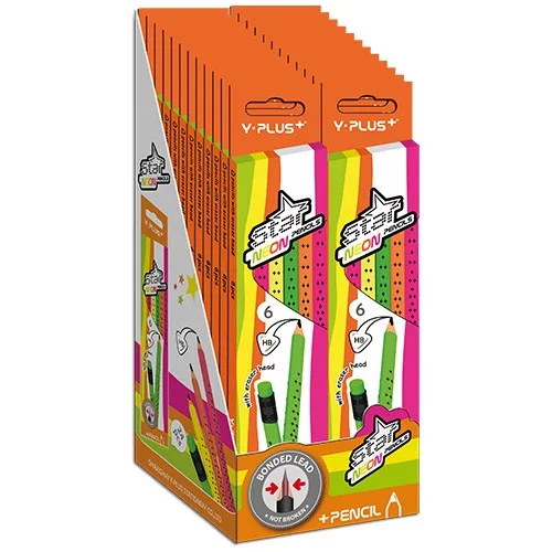 Grafitirón Y-Plus+ Star HB neon 6 db/doboz