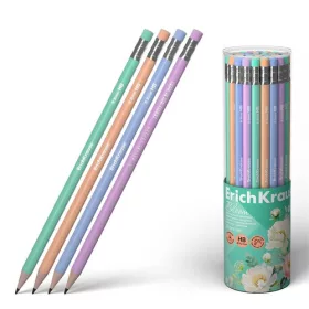   Grafitirón ErichKrause Pastel Bloom HB háromszögletű radírral