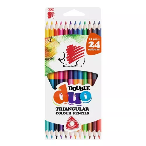 Színes ceruza Ico Süni kétvégű 12/24 háromszögletű