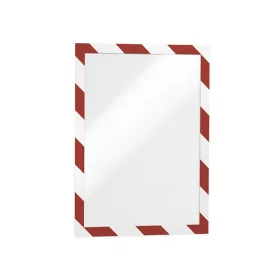   Információs tábla Durable Duraframe Security A/4 öntapadó hátlappal és mágneses kerettel  piros-feh