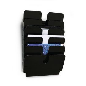   Prospektustartó DURABLE FLEXIPLUS, 6 rekeszes fekvő  fekete