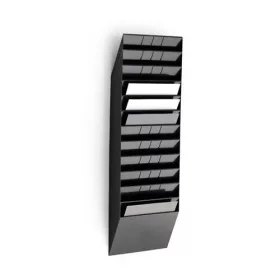   Prospektustartó DURABLE FLEXIBOXX, 12 rekeszes fekvő fekete