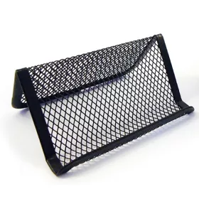   Névjegykártyatartó 98x72x45 mm saját névjegyeknek fémhálós fekete